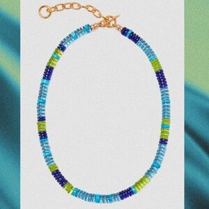Lizzie Fortunato Agosto Augusto High Tide Necklace - Blue & Green Beaded